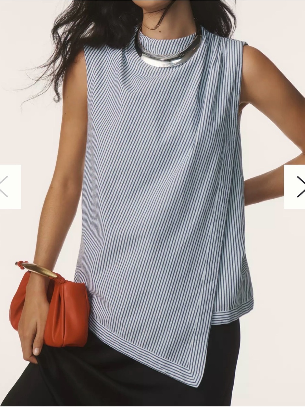 Maeve Sleeveless Cowl-Neck Asymmetric Blouse Size S